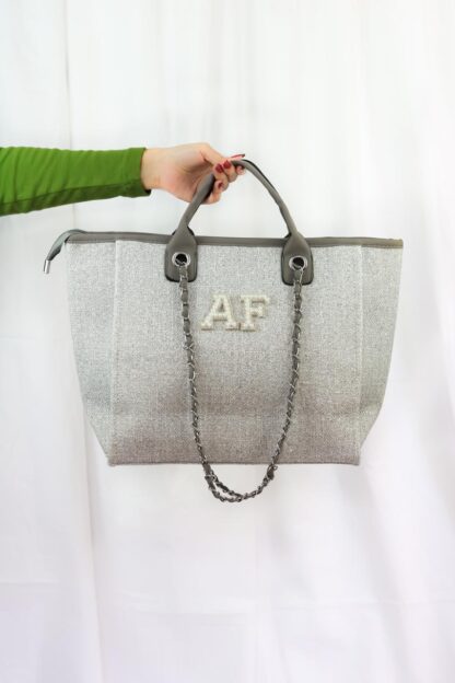 GREY-CANVAS TOTE